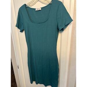 Cbrand turquoise short sleeve mini dress